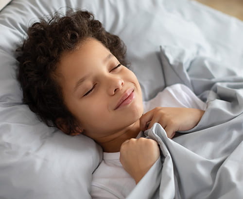 Child in their new bed