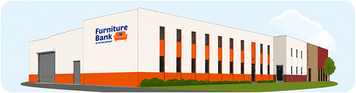 Illustration of new Furniture Bank location in Madison Heights, MI.
